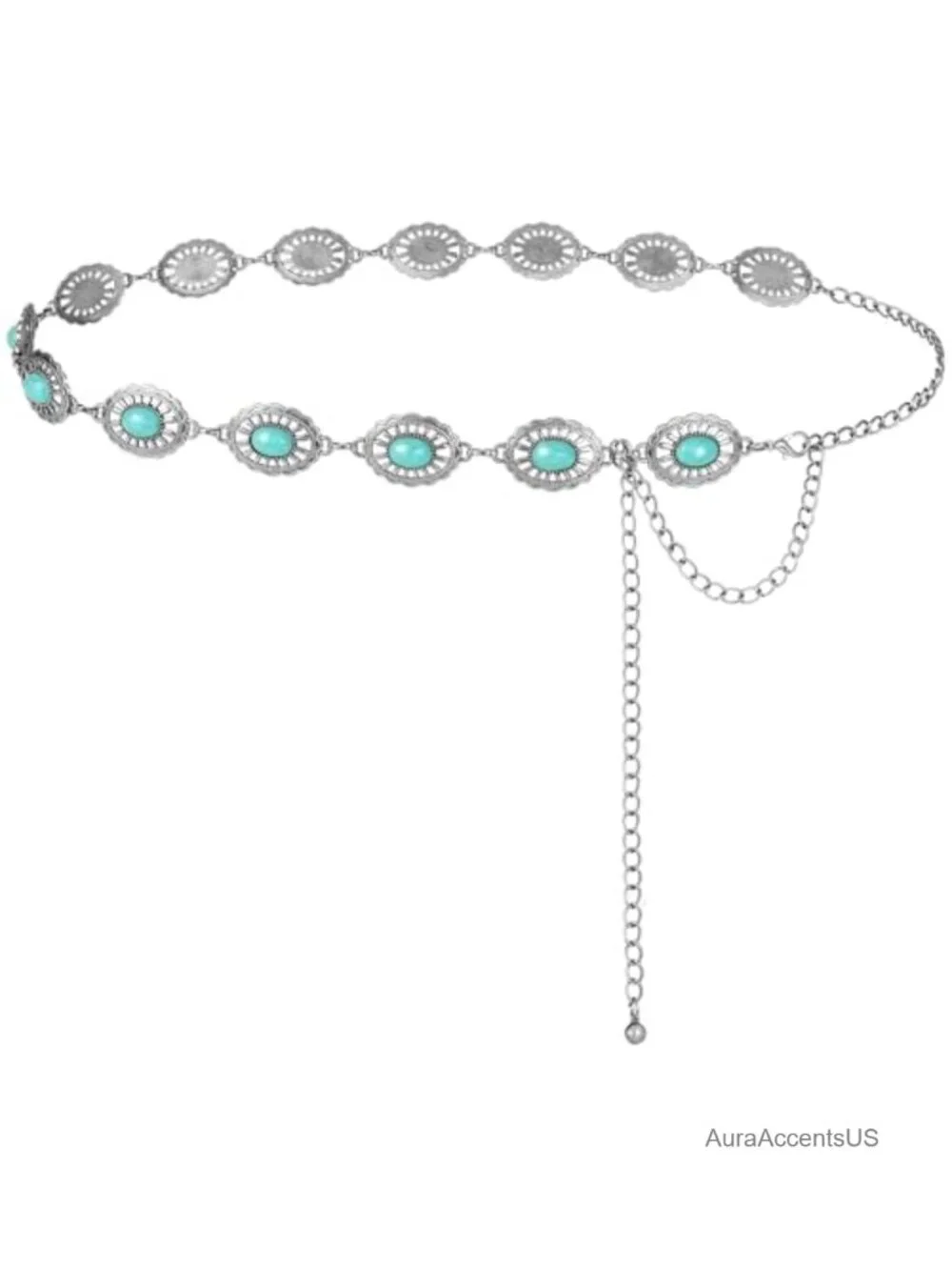 Western Waist Chain Belt Metal Concho Belt for Women Cowgirl Boho Dress Jean